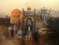 A. Q. Arif, 36 x 48 Inch, Oil on Canvas, Cityscape Painting, AC-AQ-288